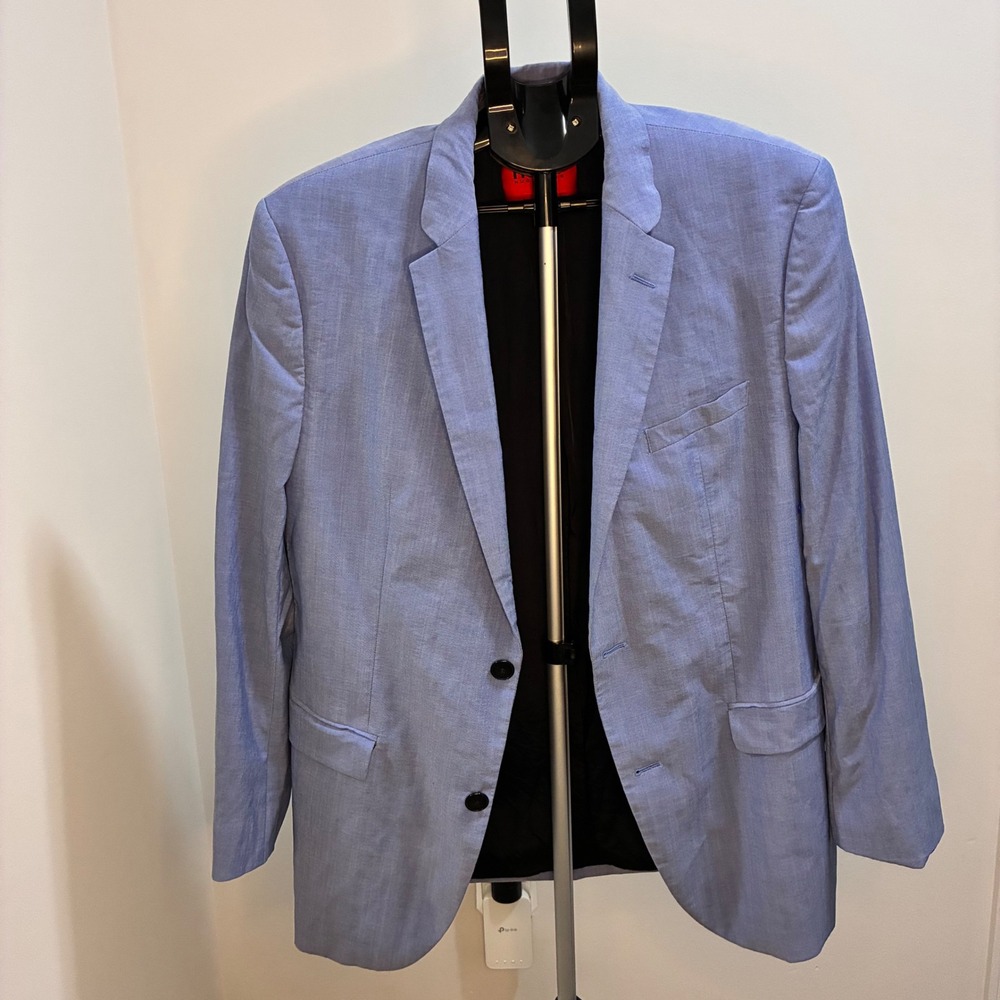 Hugo Boss Jeffery212 Light Blue Regular Fit Two Button Blazer Sport Coat